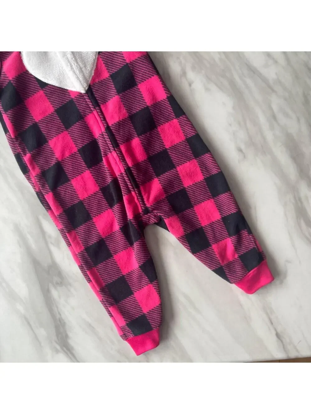 Carters Infant Girl’s Size 9m Pink Plaid Bear Sleeper